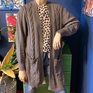 New York & Company, cardigan with pockets , size M, gray